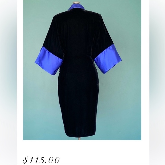 Flora Kung 80’s Velvet Wrap Dress - Picture 2 of 8
